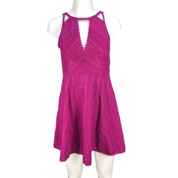 Fuchsia Free People Miss Connections Cut Out Dress Size 2 - Picture 2 of 9